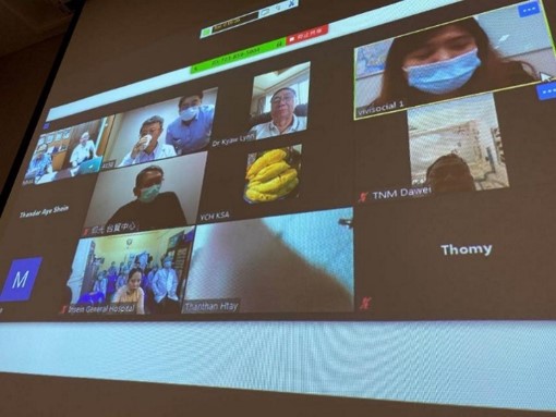 A video conference to provide an overview of COVID-19 and disease prevention experience sharing was conducted between Changhua Christian Hospital and Myanmar Medical Association